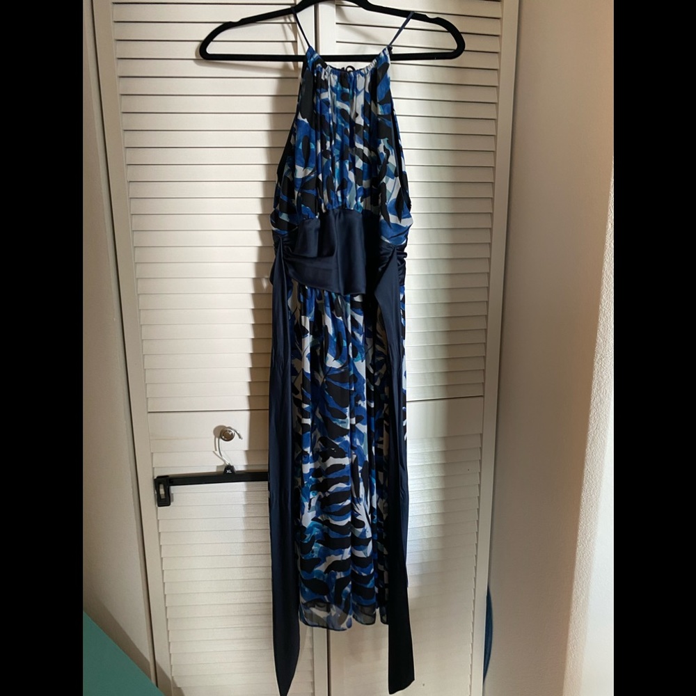 Blue and black dress